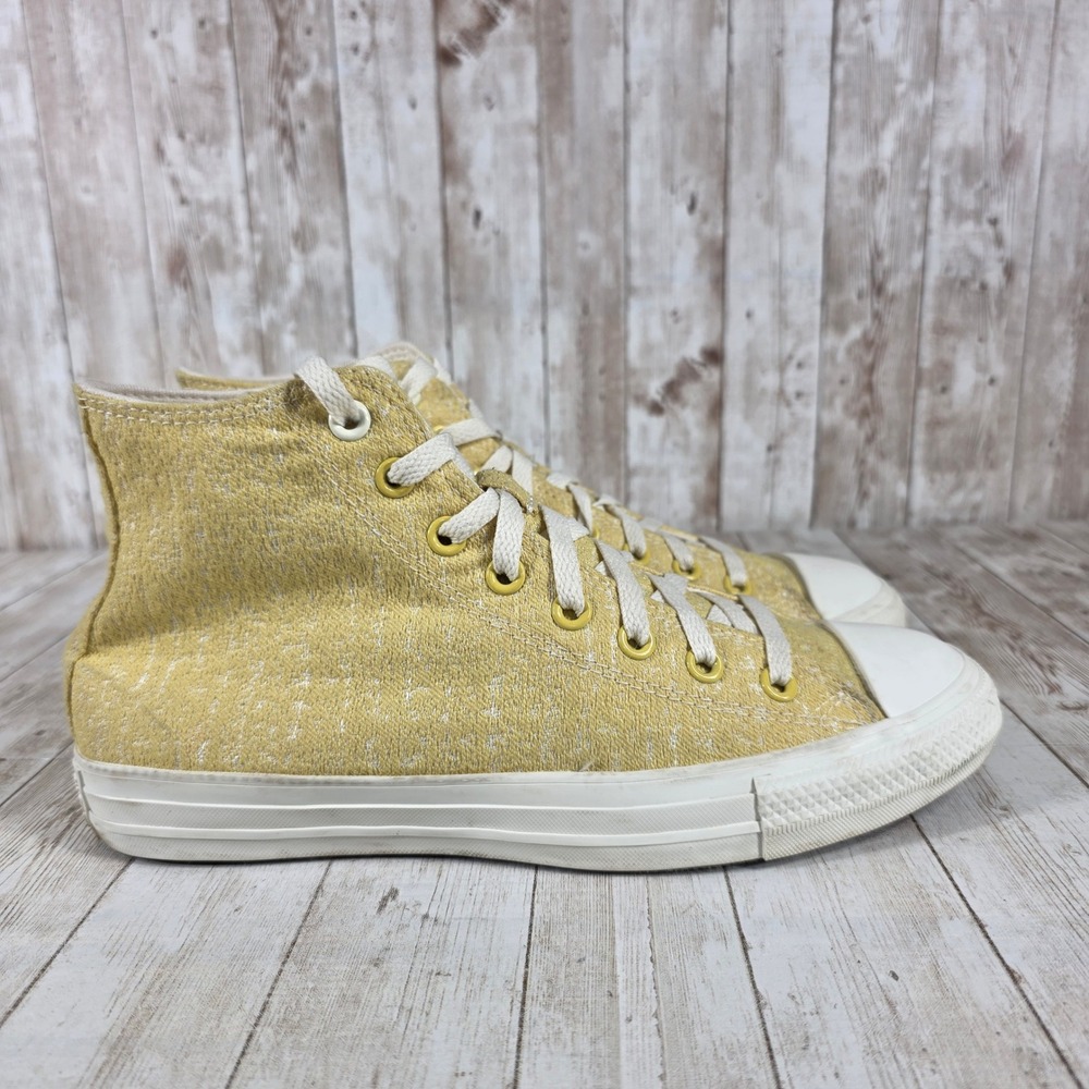 Converse Chuck Taylor All Star High Top Sneakers‎ Yellow Tweed Women's Size 10